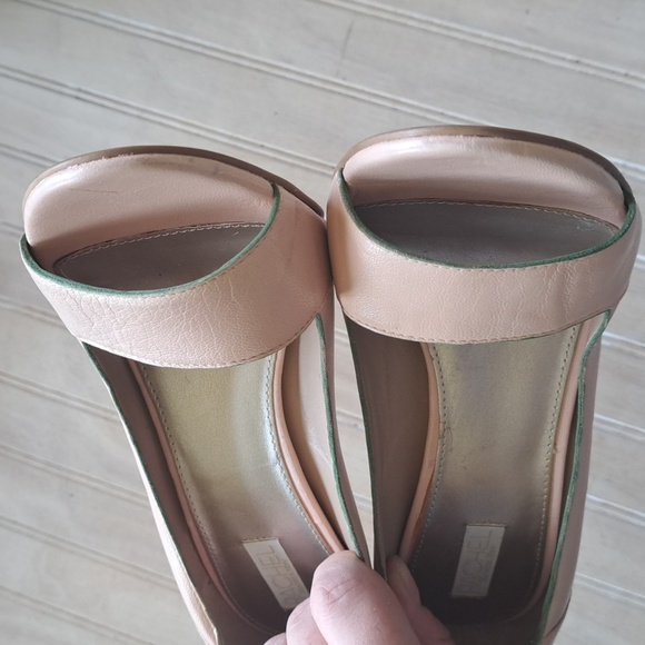 Rachel Roy Leather Soft Blush Pink Open-toe Stiletto High Heel Pumps Designer - Picture 8 of 15